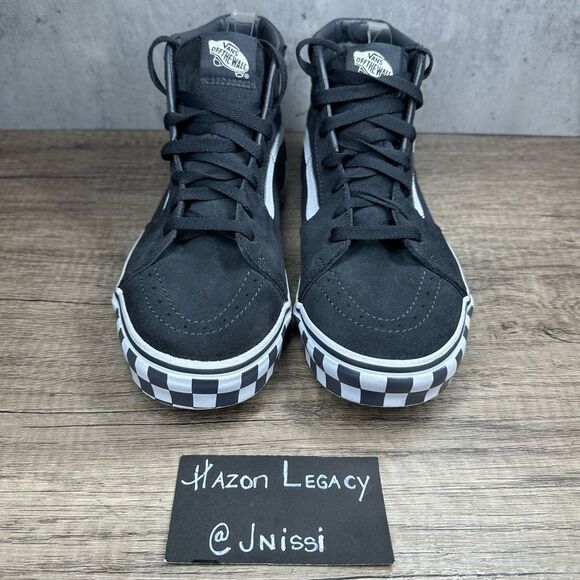 Vans~Boys~SK8-Hi Check Bumper Asphalt Skate Sneakers~Size 7 - Picture 3 of 8